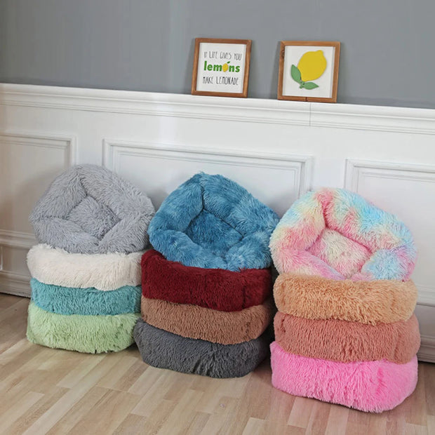 Plush Solid Color Pet Beds